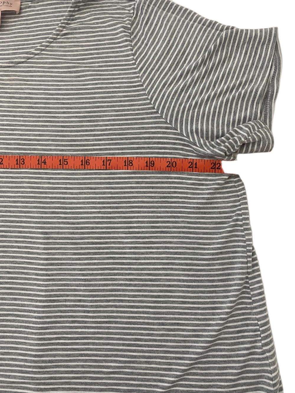 Philosophy Gray and White Striped Short Sleeve Tee - Picture 6 of 6